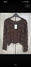 H&M Crochet Cardigan Chocolate Brown
