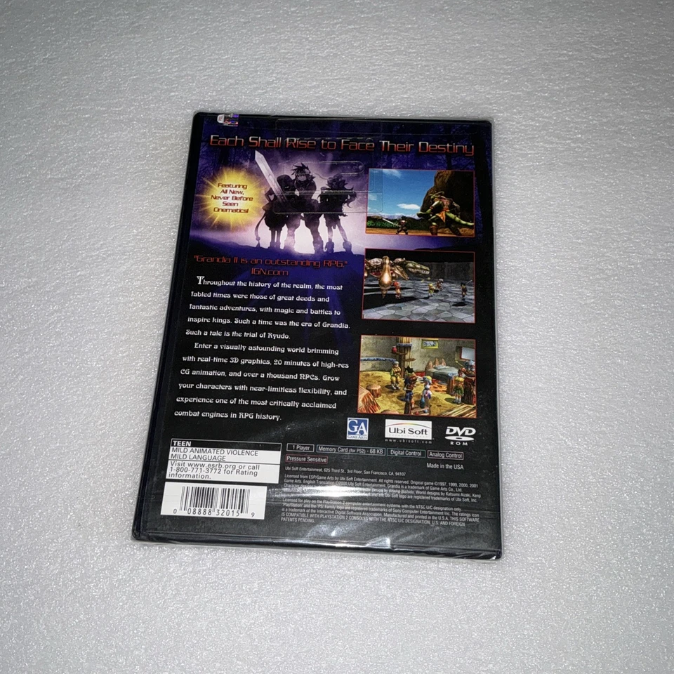 Grandia 2 II NEW AND SEALED ORIGINAL Sony PlayStation 2 PS2 NTSC USA RARE RPG - Image 2 of 4