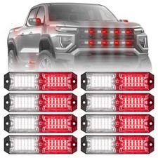 Elechoi 8-pcs Red White Led Emergency Flashing Warning Strobe Redwhite
