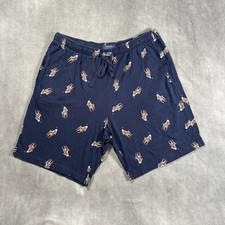 Polo Ralph Lauren All Over Print Flag Bear Sleepwear Shorts Mens Size XL Blue