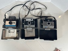 Lot of 3 Vintage Polaroid Land Cameras 100 210 250 Untested w/ Cases