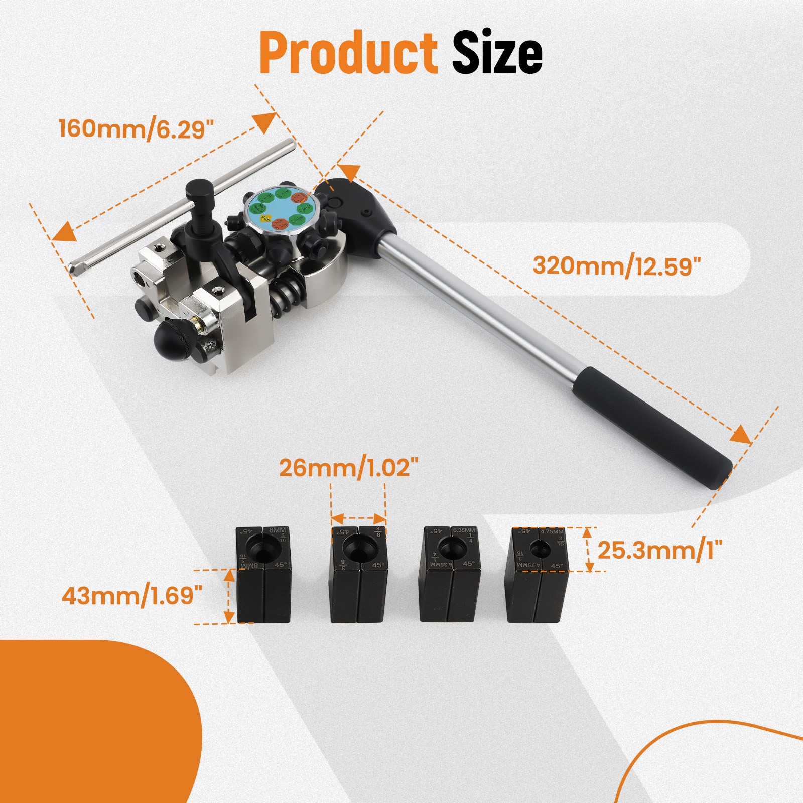 Professional Brake Line Flaring Tool Kit 45 Degree Single Steel  Copper Tube