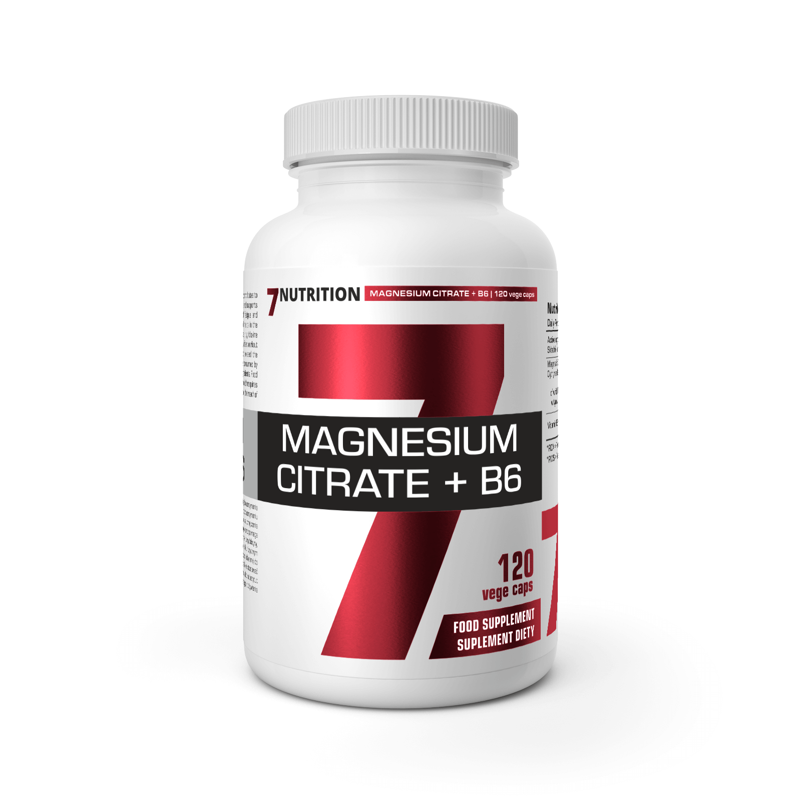 7NUTRITION MAGNESIUM CITRATE + B6 ENERGY FATIGUE MUSCLE SUPPORT 120 VEGE CAPS