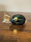 VTG Green & Blue CAMPANELLA MURANO Aventurine Glass Fish Figurine W/LABEL 3.75"L