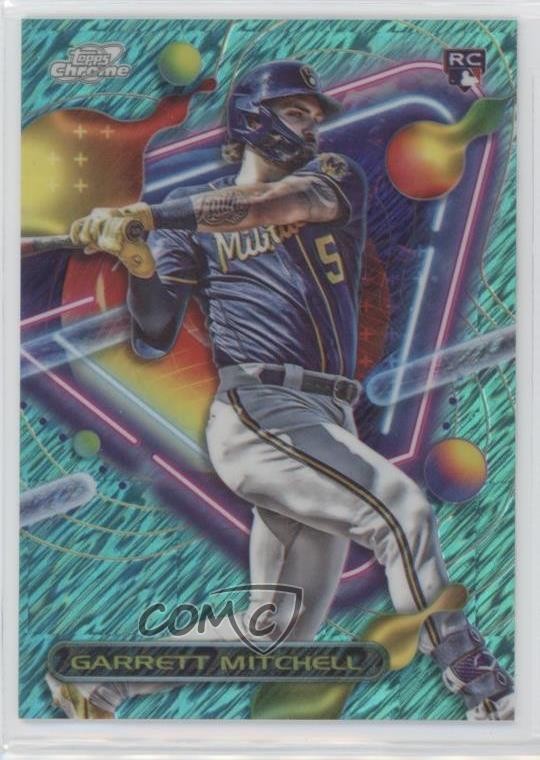 2023 Topps Cosmic Chrome Aqua Equinox Refractor /199 Garrett Mitchell #154 1e0w