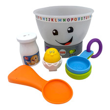 Fisher Price Laugh  Learn Magic Color Mixing Bowl With 4 Kitchen Items Working