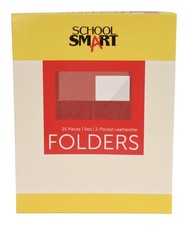 25 PCS Extra Large Folders With Pockets 9x12 Inch Red Presentation School