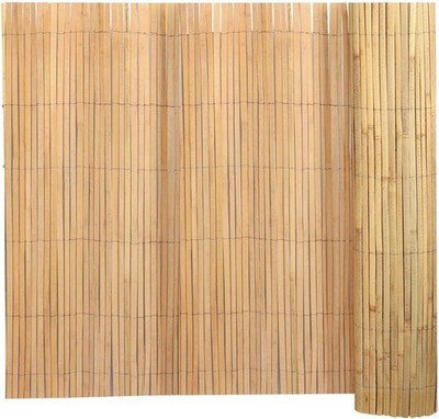 4ftX13ft Natural Bamboo Slat Screening Roll Outside Privacy Fencing Panels