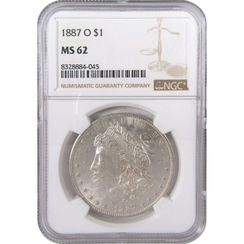 1887 O Morgan Dollar MS 62 NGC Silver Uncirculated Toned SKU:I18840