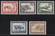 WC1_35442 AUSTRIA. 1946 HORSE PRIZE RACE set. Sc.B179-B183. MNH