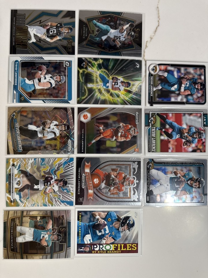 2021 Trevor Lawrence Prizm Draft Picks RC Select RC Prizm Lazer 13-card lot