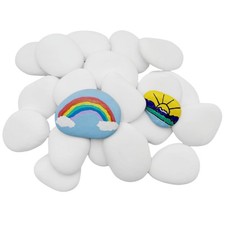 20 PCS 2-3 in White Painting Rocks DIY Smooth Kindness Rocks for Arts Crafts