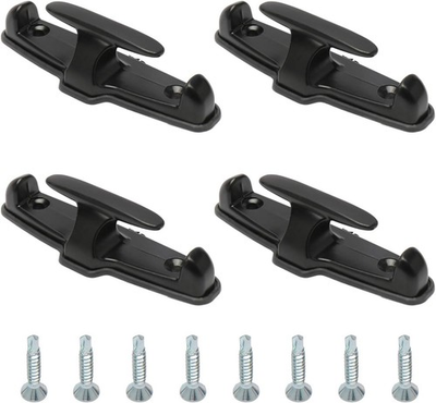 #ad NovelBee 4pcs Chrome T Hook Tie Down Rope with Washer and Mounting Black $26.05