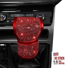 Bling Auto Gear Shift Knob Cover, Car Knob Gear Stick Protector with Red