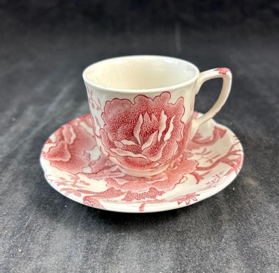 Johnson Brothers English Chippendale Red Lot of Demitasse Cup and Saucer  Sets