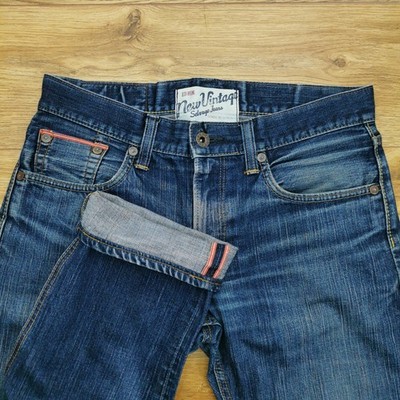 Edwin 53502V Jeans Herren W34 L30 Blau Regular Fit Straight Leg Selvedge Japan