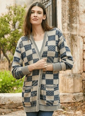Peruvian Connection Sahel Cardigan Pocket Button Down Sweater Women s Large