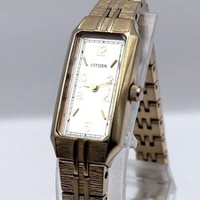 Citizen Kii Square Gold Quartz Ladies Watch Used with Unused Battery