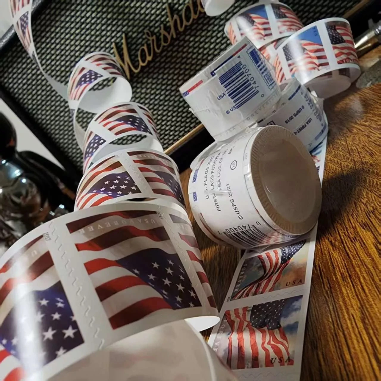 10 rolls of 100 USPS - Postage Free Ship!!-1000 PCS-Special Sale(2023)