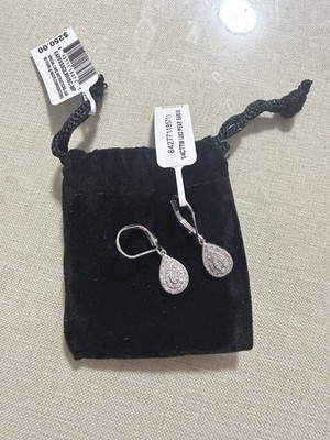NEU 1/4 CT Diamant Ohrhänger Sterlingsilber Leverback mit Box