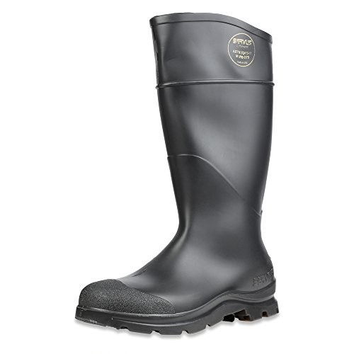 's 14" Comfort Technology Pvc Steel Toe Work Boots Black - 18821-blm,