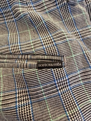 Scotch & Soda Men's Plaid Dress Pants Gray Blue Green Straight Leg Size 29