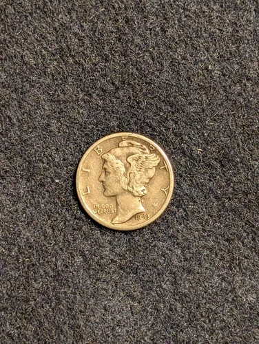 1943 D Mercury Silver Dime VF