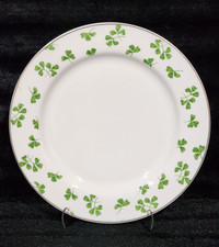 4 Grace Teaware Shamrock Dinner Plates 10.5" Porcelain Irish Gold St Patrick's