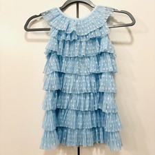 Girls Toddler 3T Baby Blue Ruffled Tulle Dress 21 Layers Of Tulle