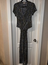 Michael Kors paisley print maxi dress with cutouts at the waist Size L