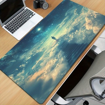 40*90cm XXL Inspirational Figure in Clouds Mouse Pad - Non-Slip Rubber Base, Lar