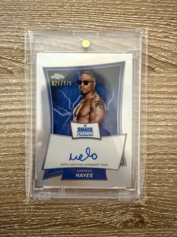 2025 Topps Chrome WWE Carmelo Hayes REFRACTOR Autographs /175 (AU)