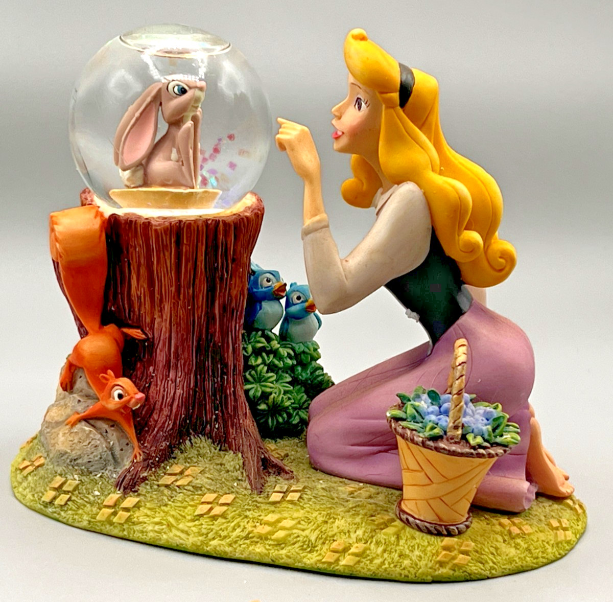 Disney Sleeping Beauty Aurora Snow Globe Figurine with Woodland Animals