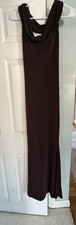 Shein Maxi Dress Womens Size Medium Brown Off The Shoulder Long Sleeve