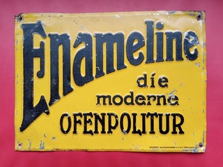 Altes Blechschild "Enameline"