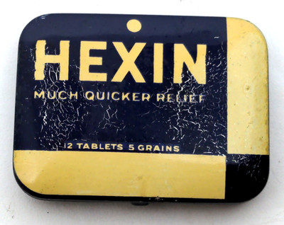 HEXIN much quicker releif vintage tin Hexin Inc Chicago Ill