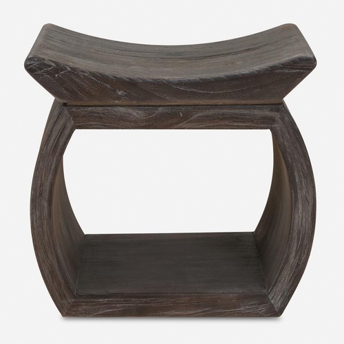 Uttermost 24401 Connor 17 inch Reclaimed Elm Wood and Walnut Accent Stool