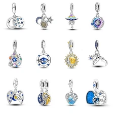 European 925 Sterling Silver Charm CZ Mysterious Starry Sky For Women Bracelet