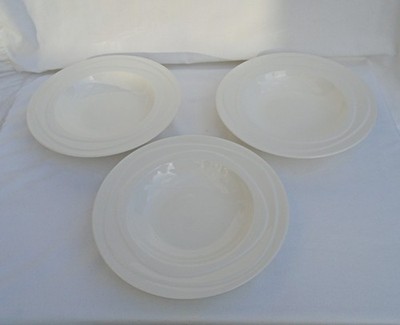 3 x Jamie Oliver Wave 1403001 weiß breiter Rand Suppe Pasta Dessertschalen sehr guter Zustand