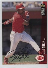 1996 Upper Deck Collector's Choice Silver Foil Signature Barry Larkin HOF 05v0