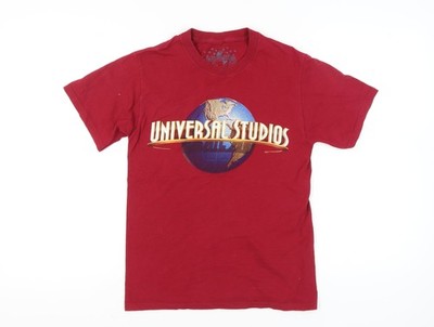 Universal Studios Herren T-Shirt rot kleine Grafik Baumwolle