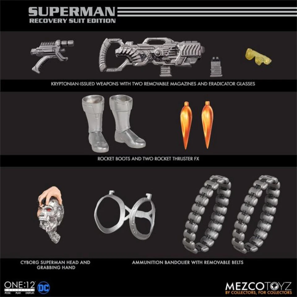 Boneco de ação Mezco Toys Superman Recovery Suit Edition 1/12th novo em estoque - Imagem 2 de 4