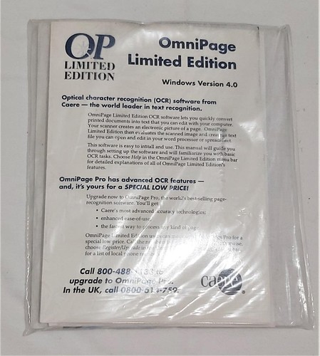OP OMNIPAGE LIMITED EDITION - Windows Version 4.0 -