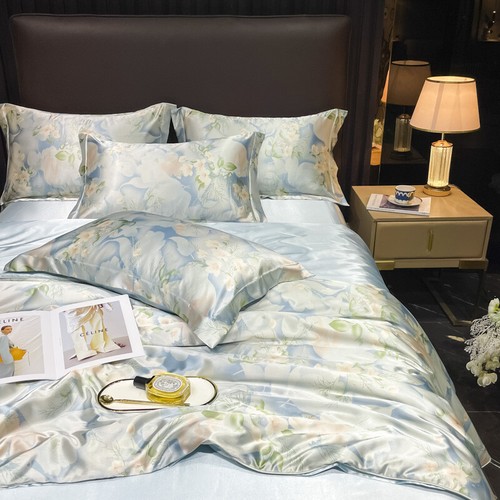 Mulberry Silk Bedding Set Luxury Smooth Duvet Cover Fitted/Flat Sheet Pillowcase - Picture 3 of 48