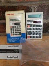 Vintage Radio Shack 65-560 Calculator W Manual Dual Powered Solar - Battery, SG