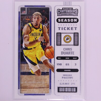 2022 Contenders Basketball NBA Season Ticket Chris Duarte #48 Pacers
