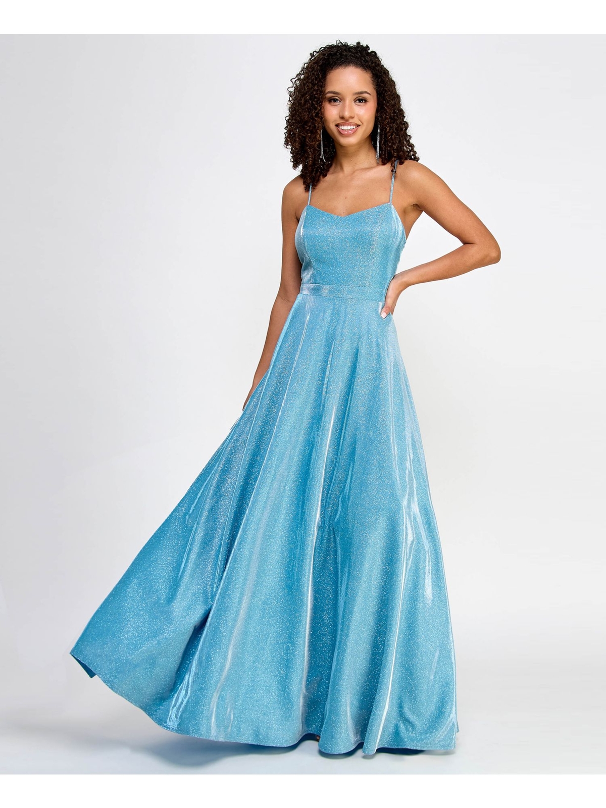 Женское светло-голубое платье CITY STUDIO с мягкой чашечкой на подкладке из сетки в клетку сзади для юниорок 7\8