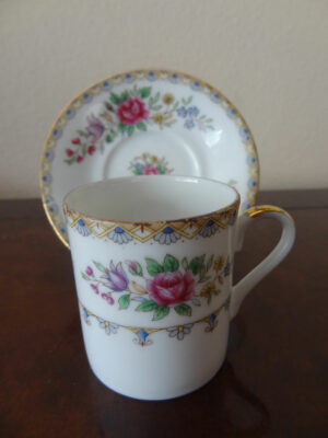 Set 6 Japan Demitasse Cups Saucers Rose Pattered  so Fine Light shines through