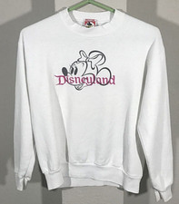 Disneyland Mickey Inc Kids White Sweatshirt Size Medium -Made In USA