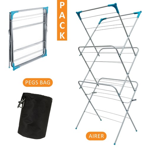 3 Tier Clothes Dryer Airer Foldable Laundry Rack Washing Line Drying Horse 14m - Picture 18 of 18